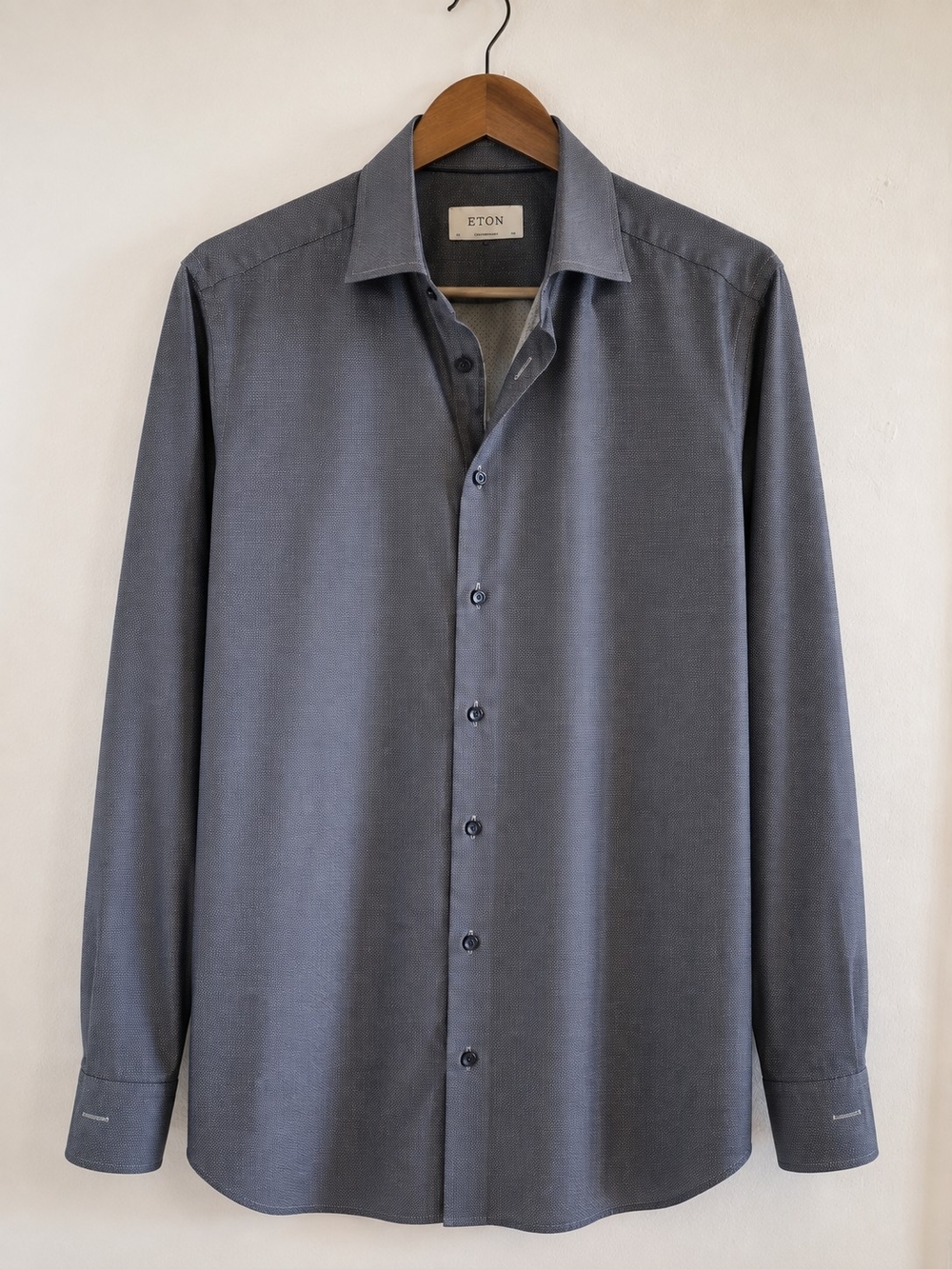 Eton Contemporary Gray Micro-Pattern Dress Shirt Men’s 16.5 / 42